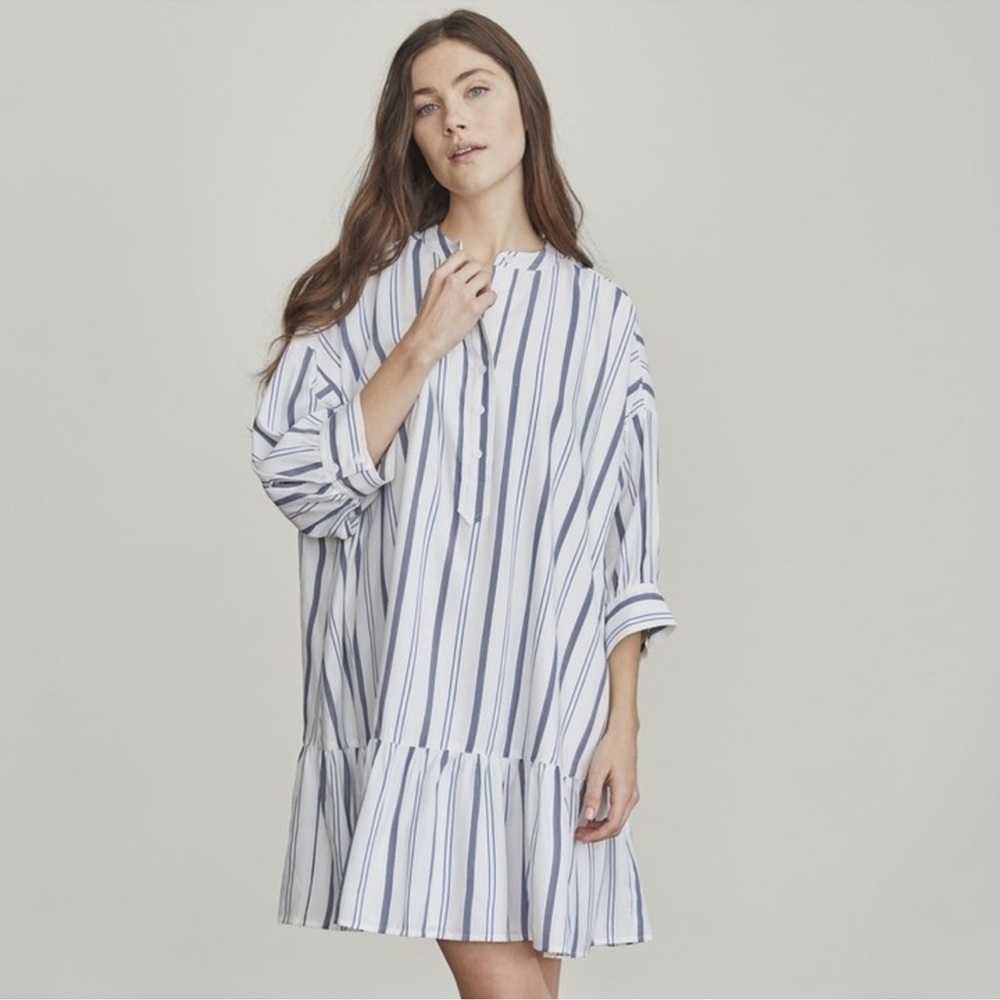 Elizabeth and James Blue Striped Mini Dress